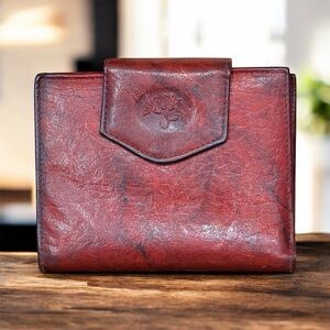 Buxton Red Leather Vintage Wallet